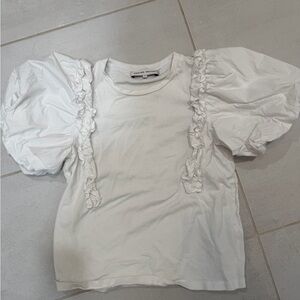 English Factory White Puff Sleeve Tee